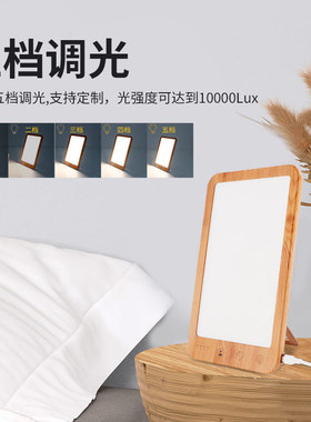 新品跨境SAD光疗灯 室内暖三色温木纹色情感理疗灯仿生太阳能量灯