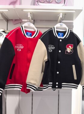 斯凯奇儿童26春季新款儿童时尚百搭运动加厚休闲棒球棉服L126B014