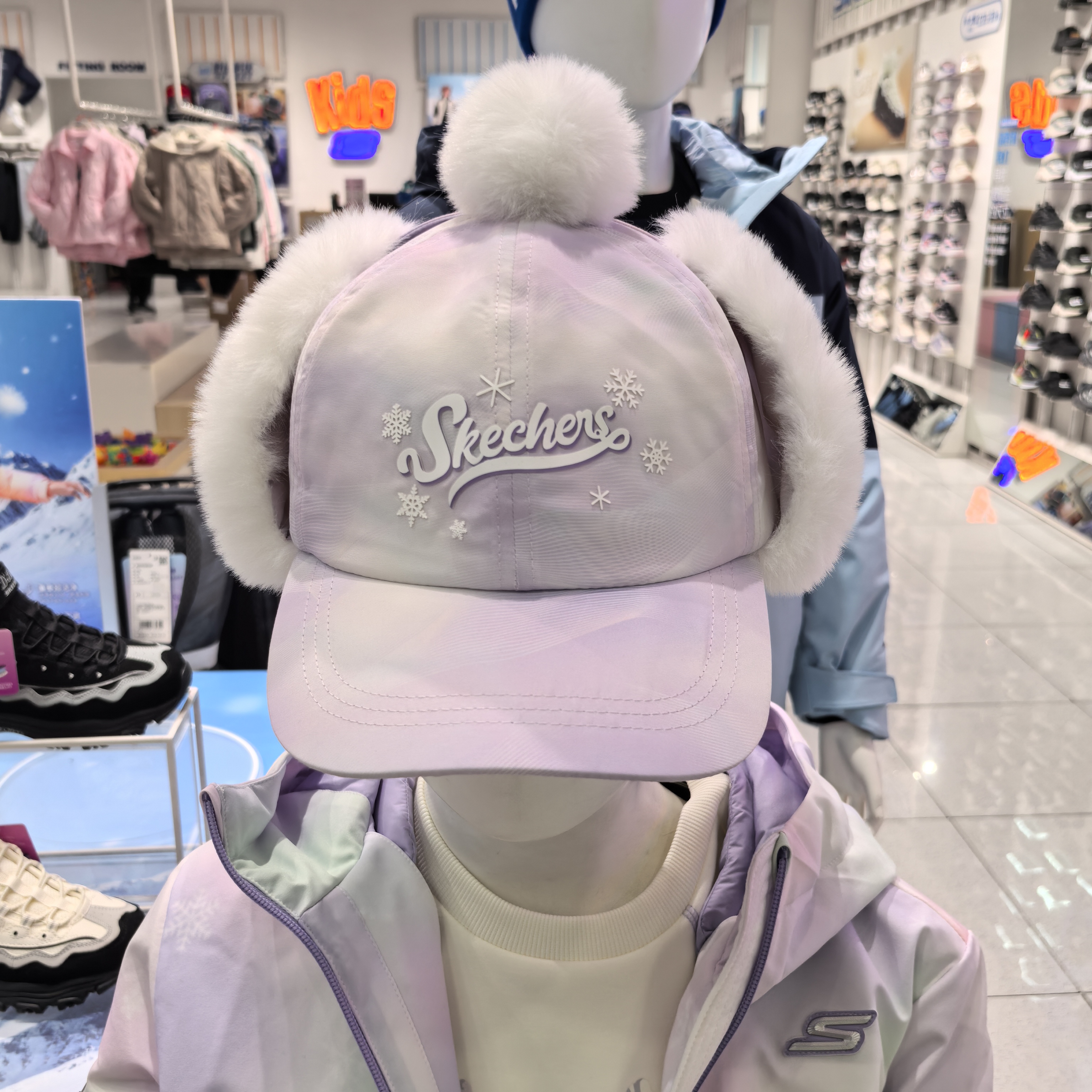 斯凯奇儿童25冬款季新款运动户外系列女童棒球帽鸭舌帽P425G047