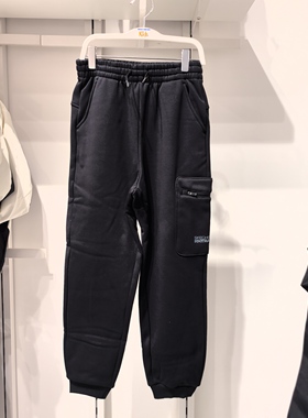 斯凯奇儿童2025冬季新款男童针织加绒运动休闲工装长裤P425B021