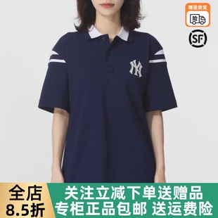 25新款 翻领休闲运动T恤3APQV0353 MLB情侣短袖 男女NY刺绣polo衫