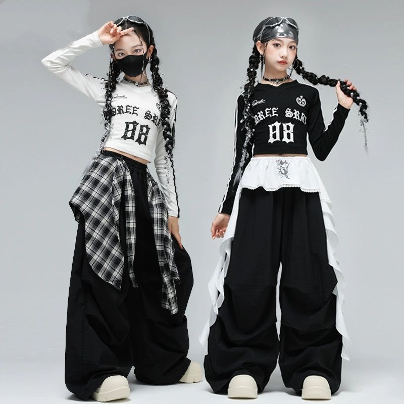 爵士舞女童服装潮酷时髦少儿jazz街舞演出服嘻哈儿童表演女孩炸街