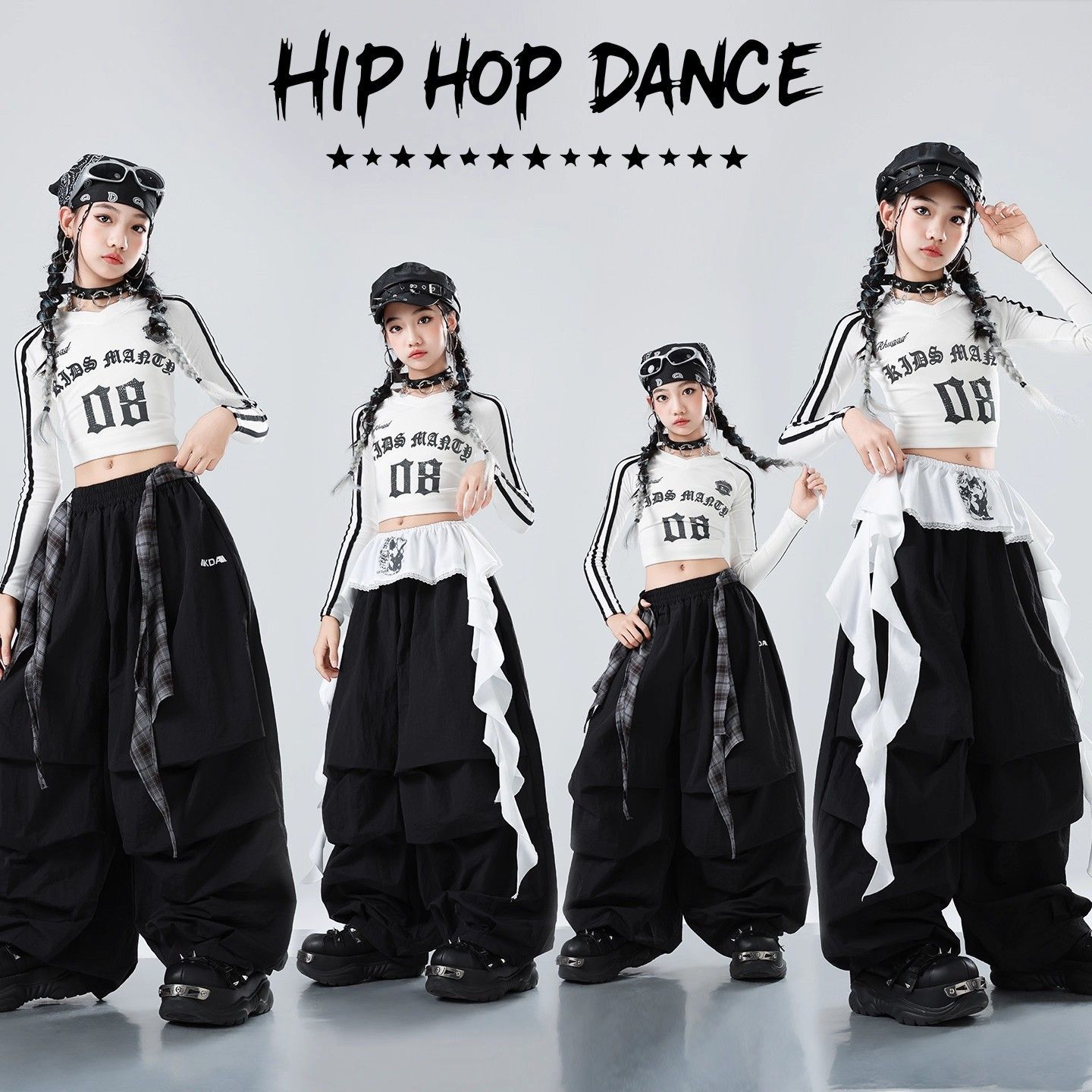 少儿爵士舞服装时髦女团模特走秀儿童jazz街舞表演出潮服女孩炸街