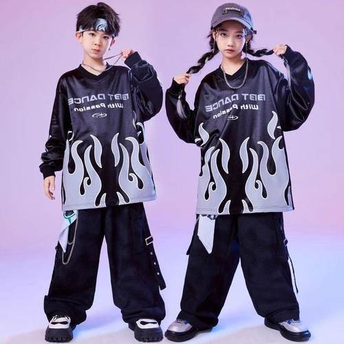 街舞儿童潮服少儿嘻哈演出服套装男女童爵士舞架子鼓走秀表演服装