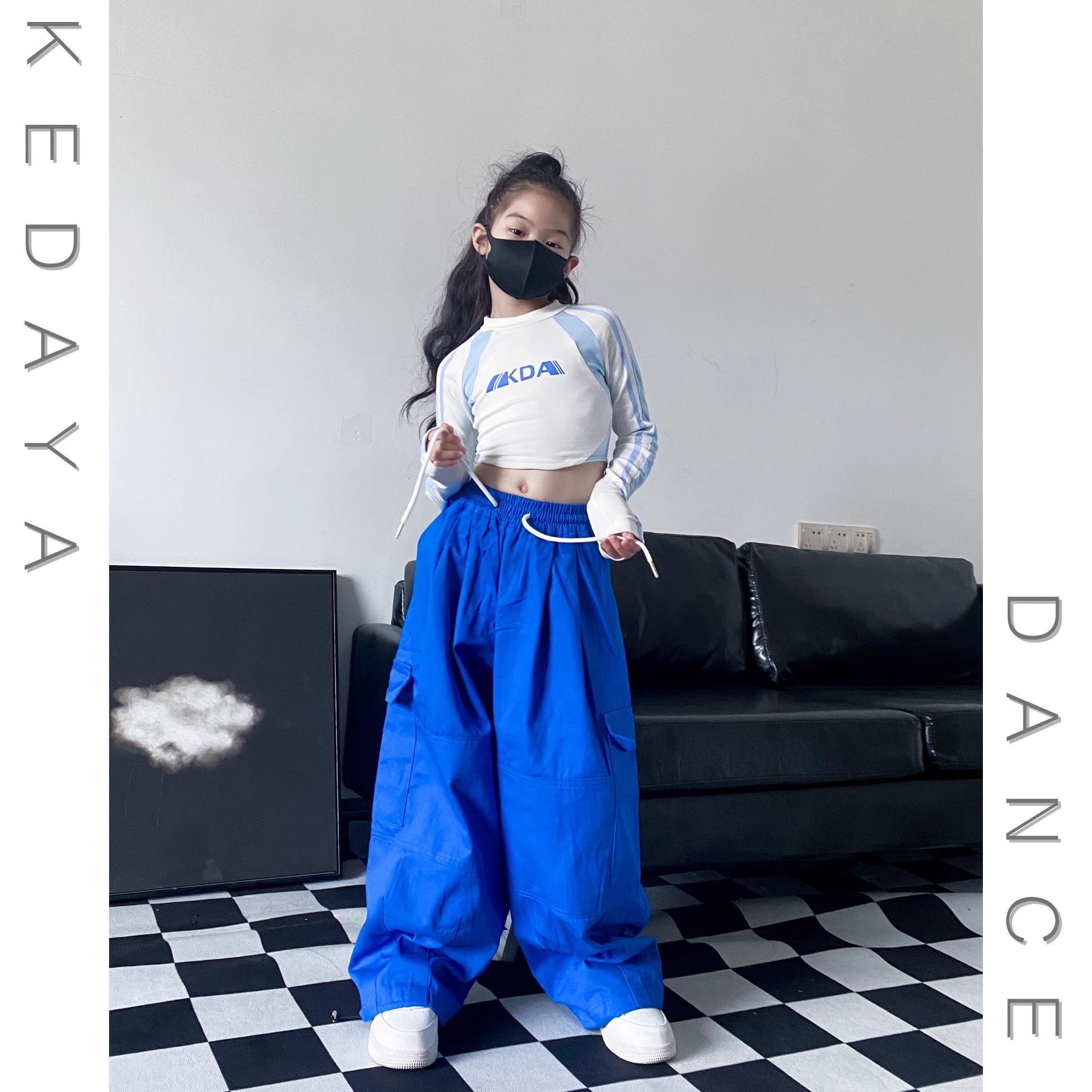 儿童甜酷女童机车风修身露脐T恤工装裤爵士舞街舞套装嘻哈演出服,童装/婴儿装/亲子装,儿童演出服,淘宝优惠券,粉丝福利购,淘宝优惠卷