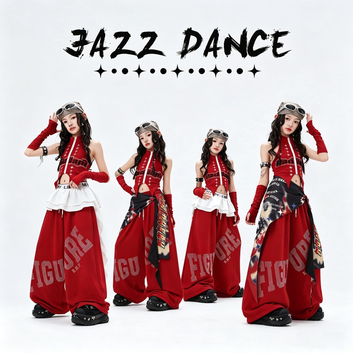 爵士舞女童服装潮酷少儿JAZZ舞台演出服炸街儿童女团街舞表演时髦图片