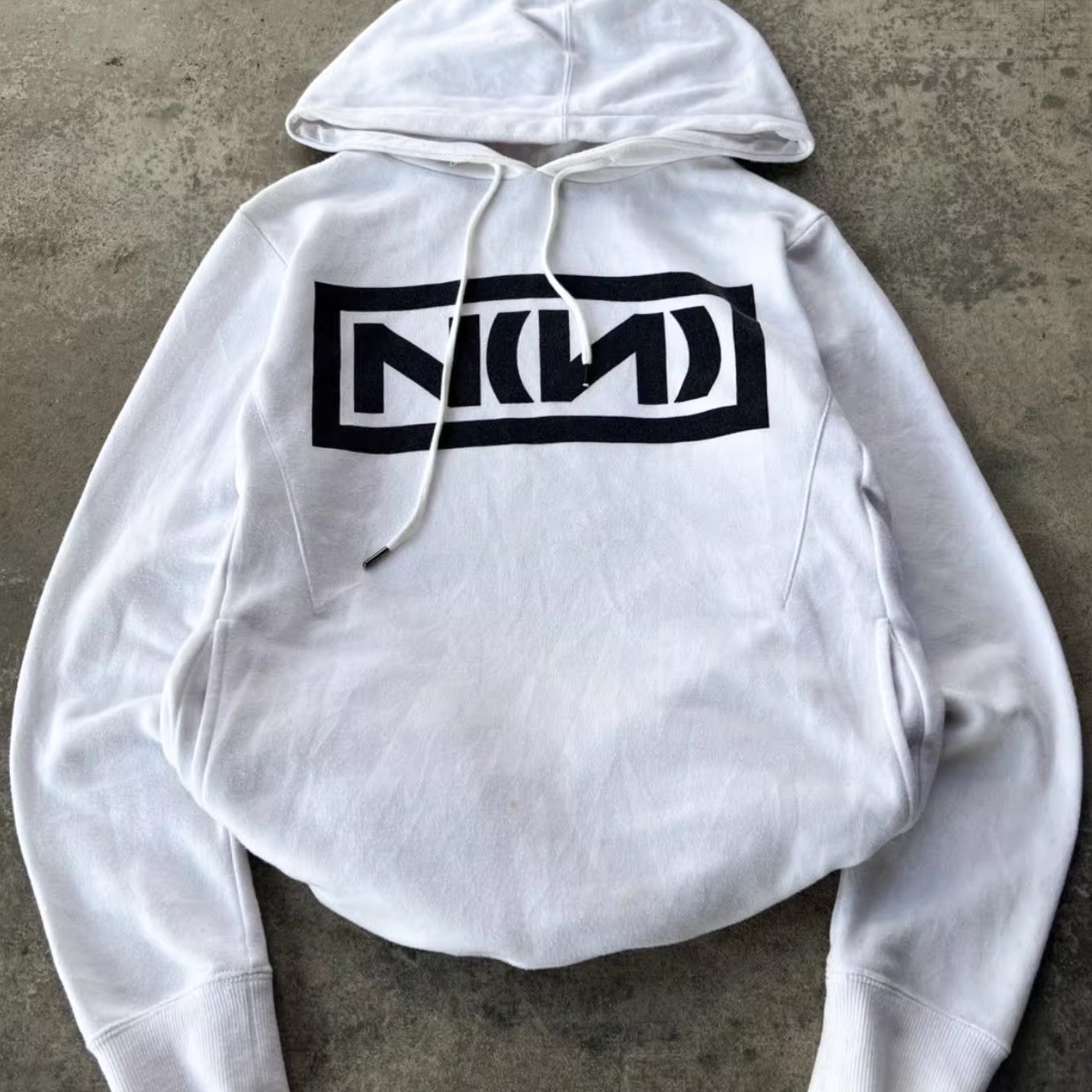 自主Number(N)ine风格00ss NN hoodie 经典字母印花连帽运动卫衣