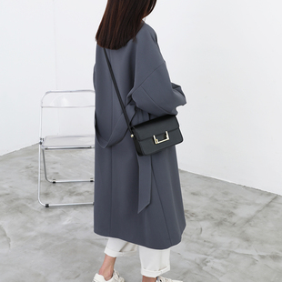 大衣 气质中长款 CHICVEN 原创休闲宽松系带收腰风衣外套女早春新品