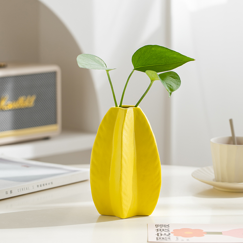 杨桃陶瓷花瓶仿真花假花客厅