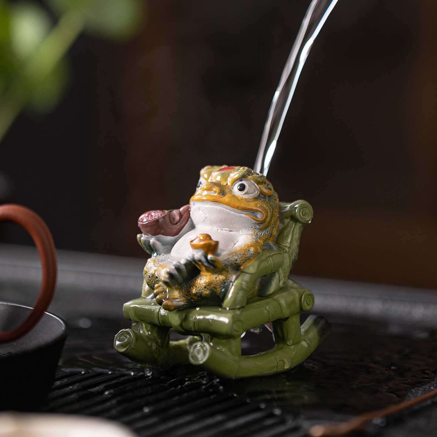 创意茶宠可养变色摇摇蛙茶玩