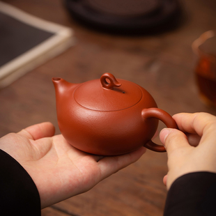 正宗家用紫砂壶纯手工凤雏西施原矿橘皮朱泥精工可提旋转凤鸣茶具