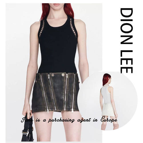 国现 澳洲 dion lee 男女同款系带饰边无袖圆领针织外穿背心