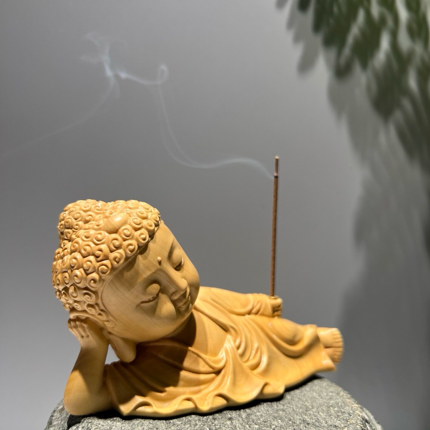 小叶黄杨木雕卧佛工艺品摆件手把件文玩把件如来佛祖