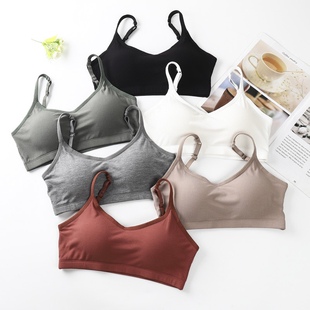 四季袋子可调节莫代尔内衣U型美背裹胸固定一体乳胶杯8810#