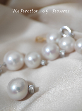 一物一拍天然淡水珍珠项链极强光正圆戴王妃吊坠单颗轻奢女s925银