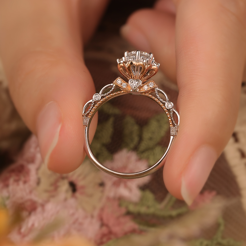 1克拉培育钻石戒指豪华群镶求婚钻戒igi国际证书 ngtc国检双证