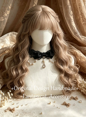 洛丽塔蕾丝珍珠项链糖果色樱花甜美风lolita原创手作小物配饰拍照