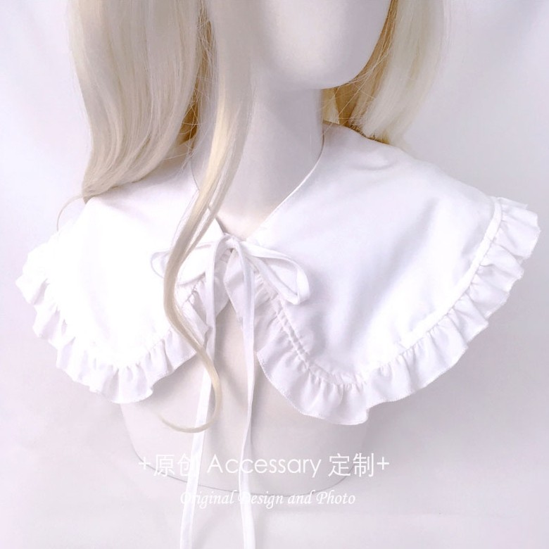 日系亚文化水色格子系带假领披肩Y2K少女荷叶边领子lolita配饰,服饰配件/皮带/帽子/围巾,假领,淘宝优惠券,粉丝福利购,淘宝优惠卷