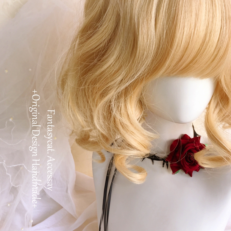 暗黑洛丽塔Lolita玫瑰项链 哥特复古荆棘choker项圈项链脖饰