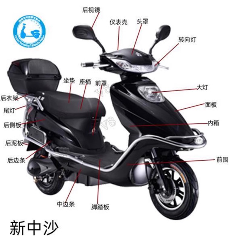 爱玛巡洋舰电动车全套塑件外壳电瓶车配件大全前卫前泥板塑料件