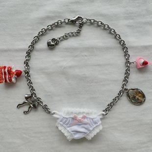 小众设计可爱辣妹项链男女颈链 好亚比小内裤 深渊mo nte新款