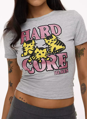 顶版现货heaven双头熊家 bbT恤圆领夏季 可爱印花短袖t恤