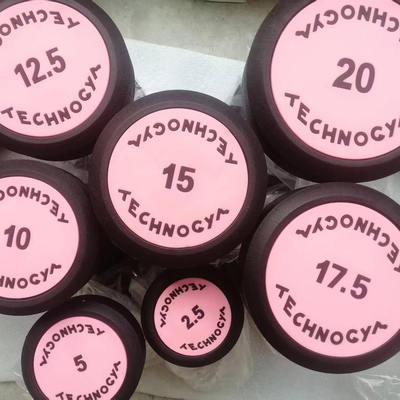 泰诺健身哑铃无味粉色PE圆钢包胶固体哑铃健身房商用哑铃