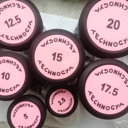 泰诺健身哑铃粉色PE圆钢包胶PVC橡胶固体哑铃健身房商用哑铃