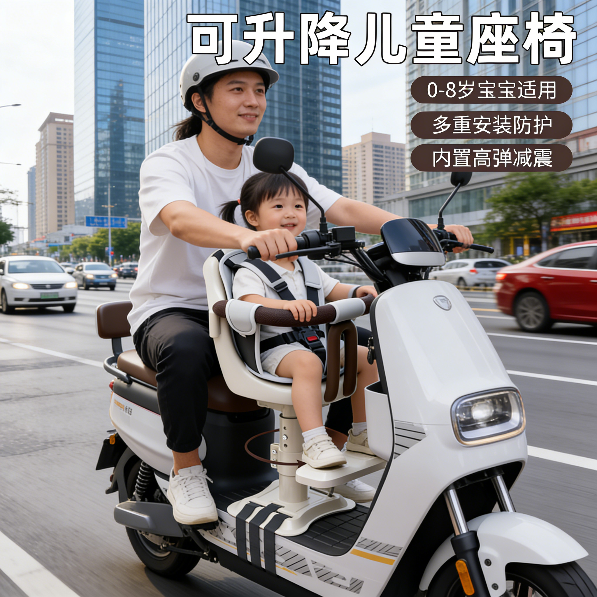 电动车儿童座椅前置电瓶车