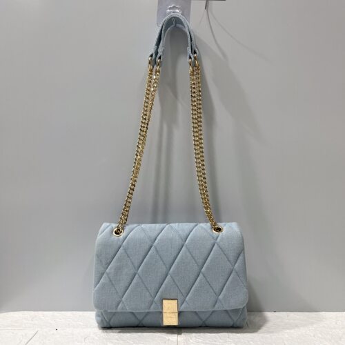 外贸尾货PRIMARK时尚潮流百搭女士牛仔布链条单肩包