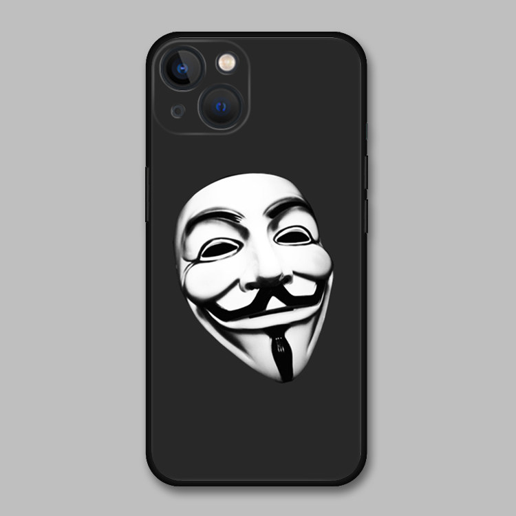 适用苹果13/iPhone11/12pro/XR/xsmax个性V脸男面具男款潮手机壳
