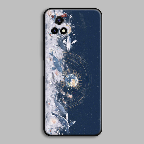 适用vivoY52s/y50/y73s/s7e/s6/z5/x9复古油画海豚创意新款手机壳