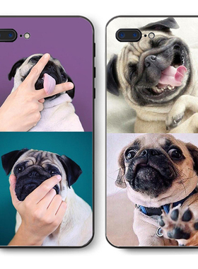 适用于Iphone6/7x巴哥犬狗狗vivox9s/x20s手机壳情侣款oppoa37/a5