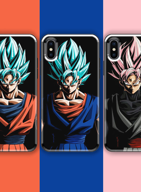 适用iPhone678plusXSmaxXr11PRO壳手机12七龙珠mini黑悟空玻璃