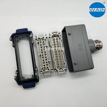 WAIN唯恩重载连接器 24芯双扣顶出线H24B-TE-4B-PG21  HARTING