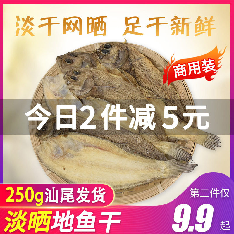 正宗汕尾大地鱼干250g广东潮汕大左口淡干铁脯比目鱼干丰鱼干特级