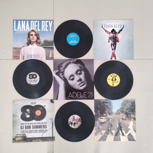 复古仿真黑胶唱片装饰道具简约现代样板间音乐主题软装饰品摆件