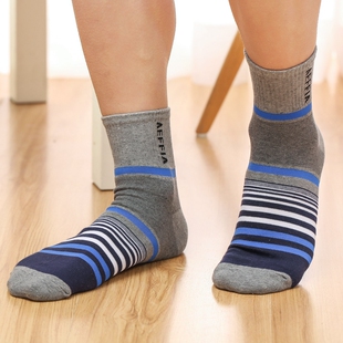 艾勒斐娅（AEFFIA）袜子男士短袜运动袜纯棉袜进口秋季时尚短袜