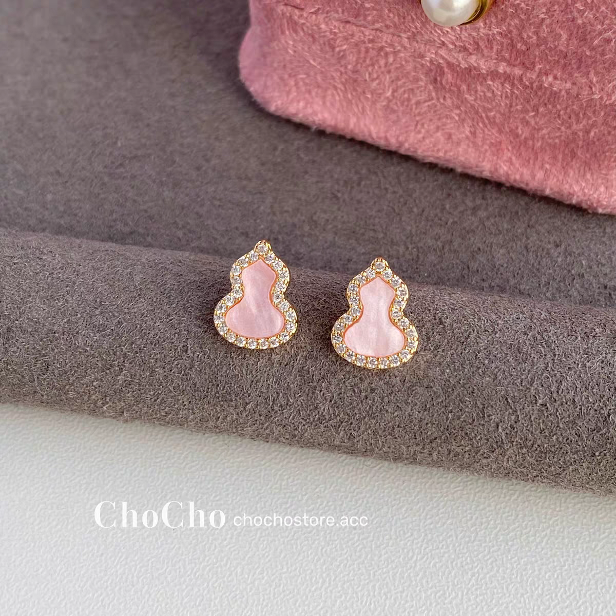 粉色葫芦耳钉女新中式国风轻奢小众高级感耳环精致时尚高颜值耳饰,饰品/流行首饰/时尚饰品新,耳钉,淘宝优惠券,粉丝福利购,淘宝优惠卷