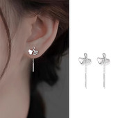 s925纯银银杏耳线女轻奢小众设计耳环2024年新款 高级感耳饰 爆款