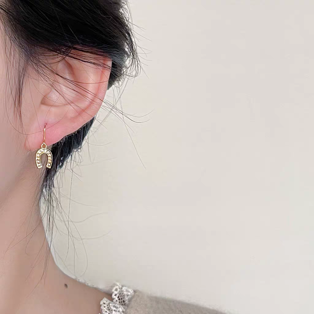 s925银针U形耳环女轻奢小众设计