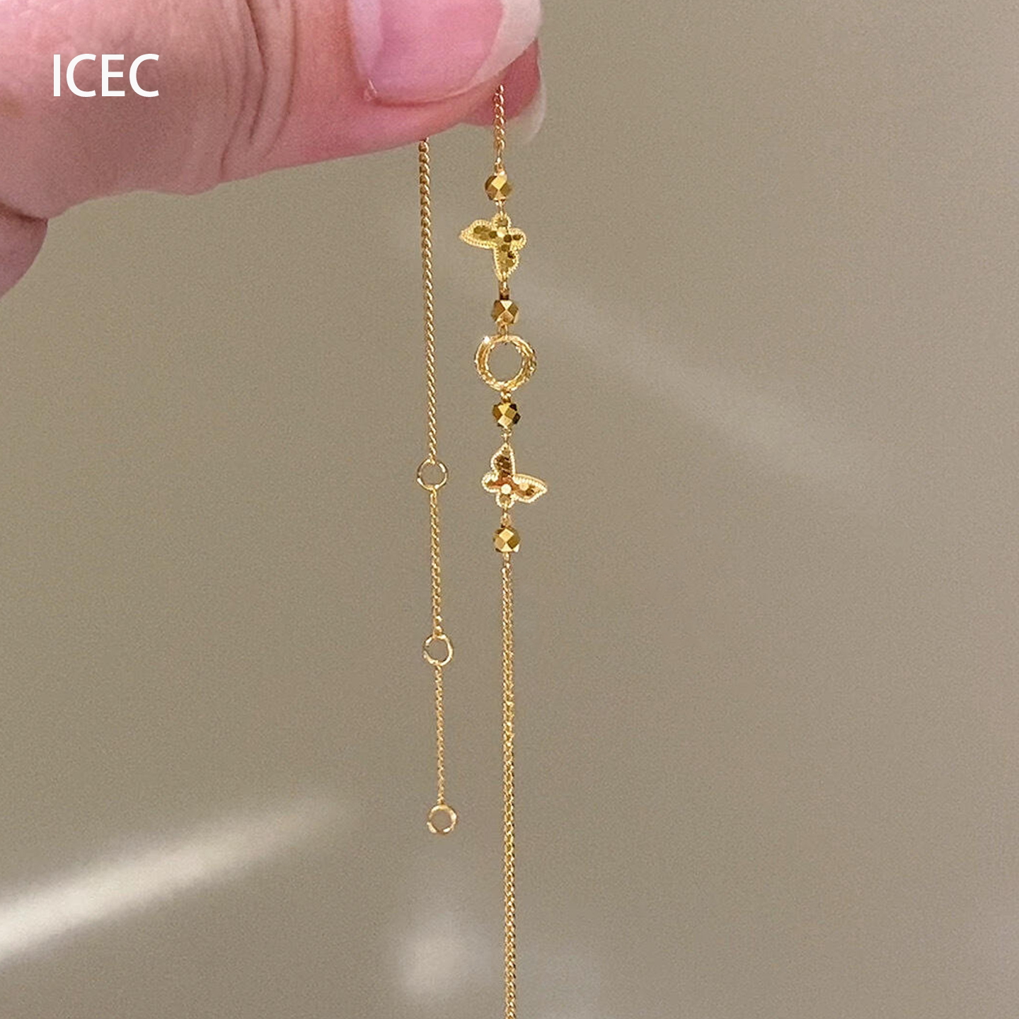 爆闪金色碎冰冰蝴蝶手链女轻奢图片