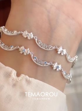 蝴蝶结波浪边手链女简约气质百搭