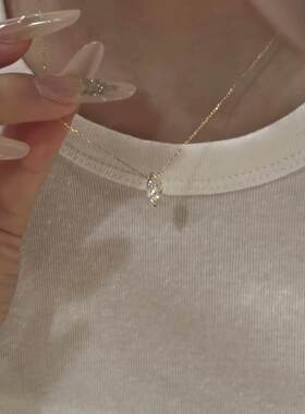 绝美超闪马眼钻项链女精致简约
