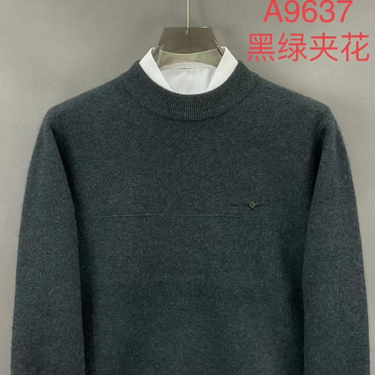 乐久正品100%牦牛绒爸爸潮流宽松百搭商务休闲加厚新品男士针织衫