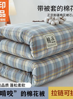 无印良品水洗棉可拆洗新疆棉花被