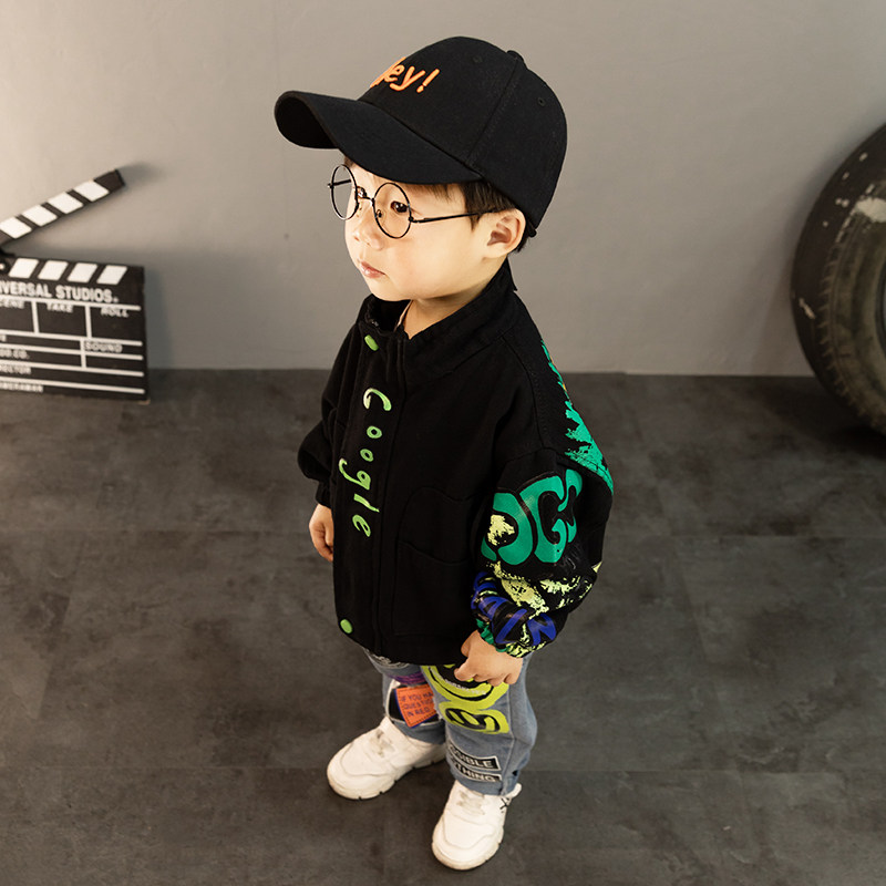 소년 코트 가을 2024 새로운 스타일 한국 스타일 아동 데님 소년  소년 어린이 봄 가을 재킷 유행