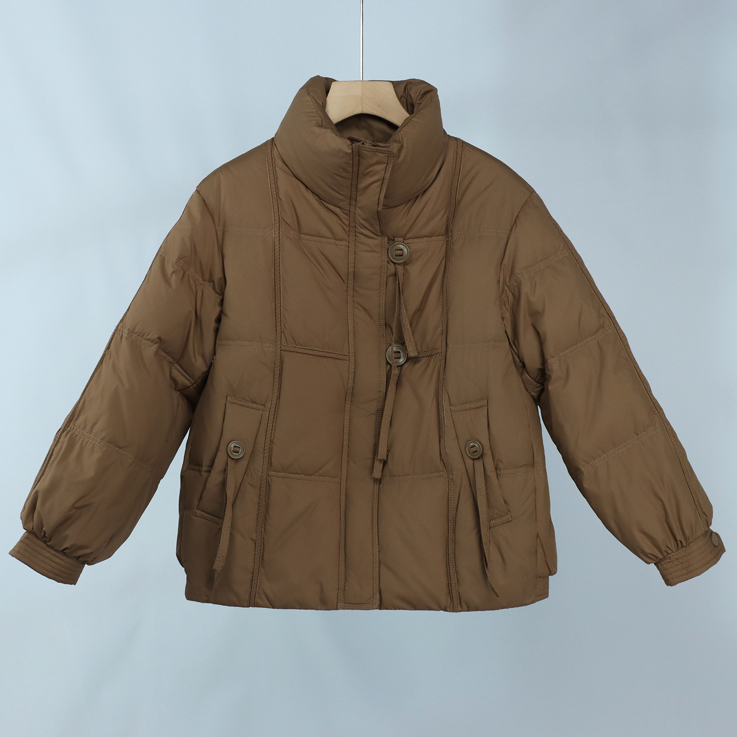 321妈妈短款羽绒服女冬季新款立领中年女装外套白鸭绒羽绒服外套