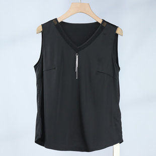 V领设计感外穿内搭显瘦遮肚子吊带背心上衣 无袖 229夏季 新款