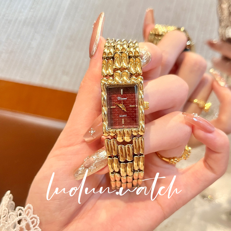 2025新款中古风小方糖女士手表轻奢潮流女防水个性腕表  88468